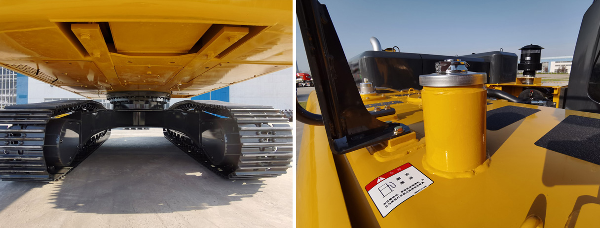 Xích và gầu xúc máy xúc 37 tấn